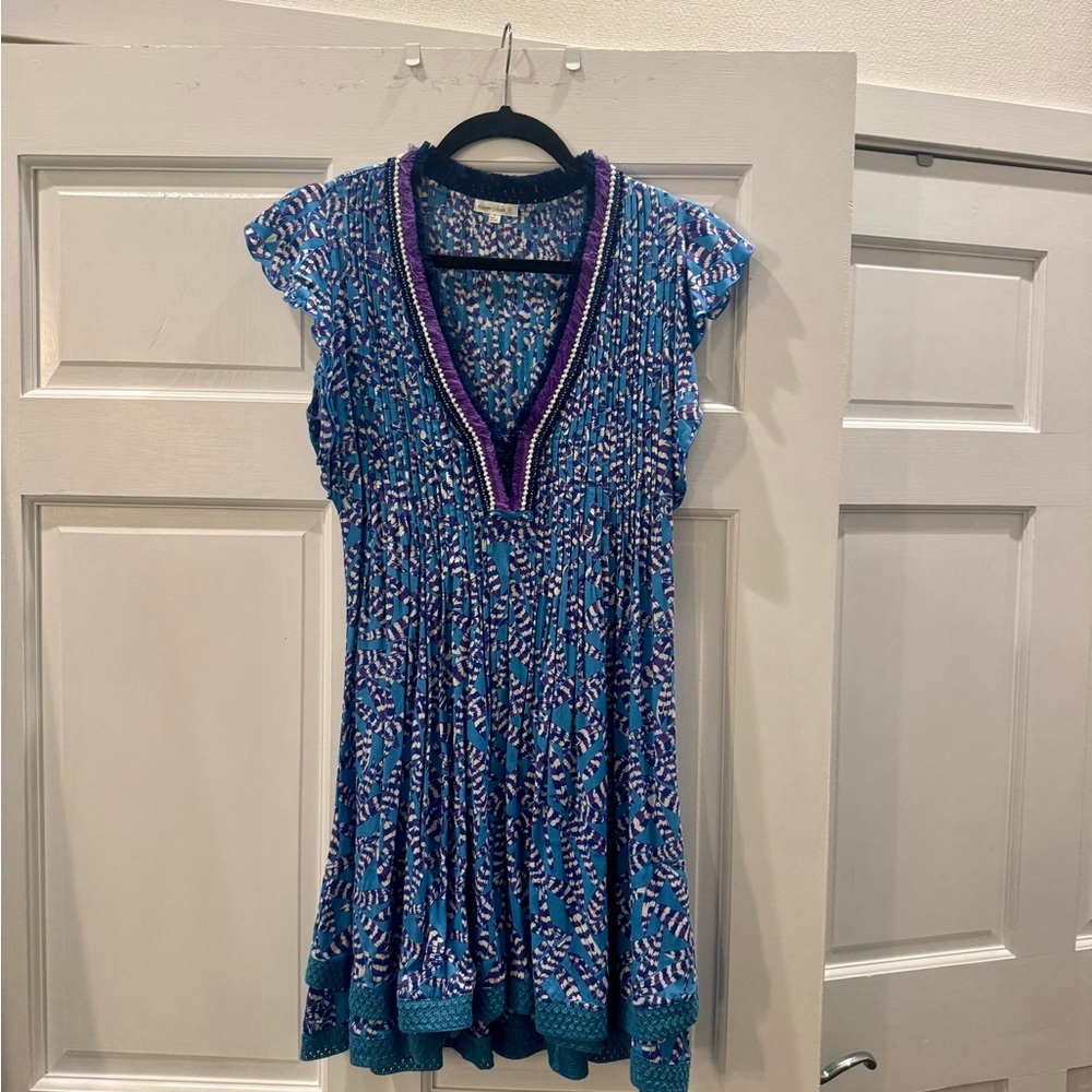 Poupette St. Barth Blue and Purple Mini Dress